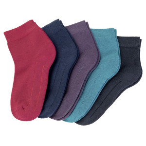 5 Paires De Chaussettes Basses Femme - Coton, Antidérapantes Et Respirantes - Taille 37-41