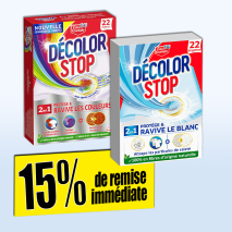 Décolor stop 22 lingettes anti-décoloration 2 en 1