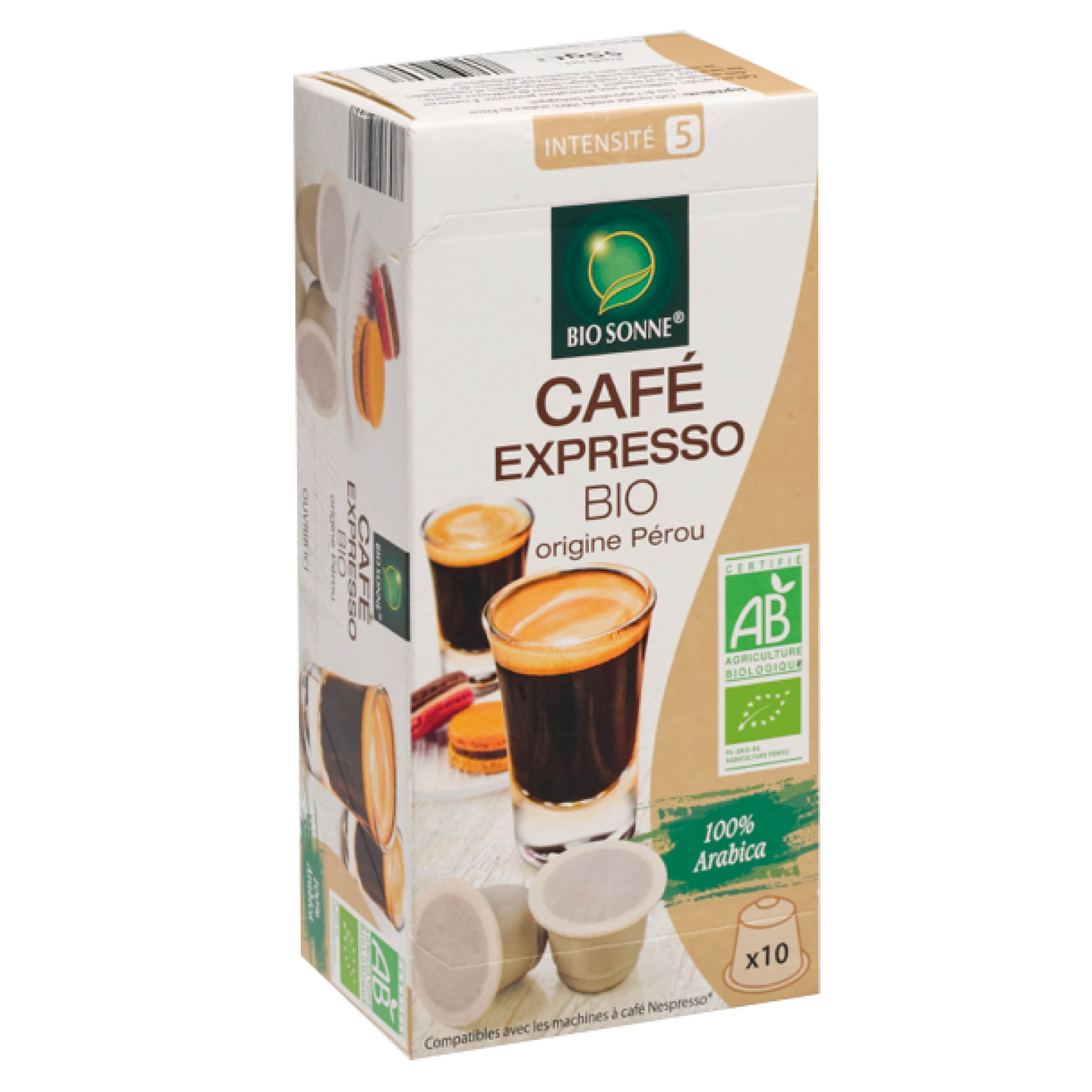 Café expresso Bio capsules compatibles Nespresso® x10